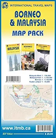 map pack borneo and malaysia 1st edition itmb publishing ltd 1553417992, 978-1553417996