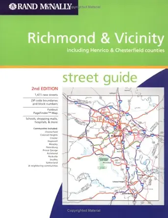 rand mcnally richmond and vicinity including henrico and chesterfield counties virginia street guide 1st