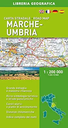 marche and umbria road map 1st edition libreria geografica 8869850463, 978-8869850462