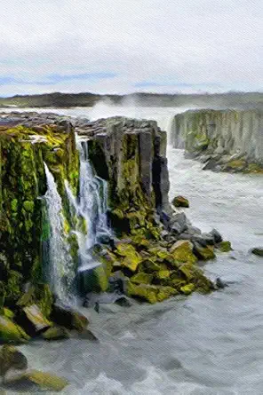 iceland waterfall cascade blank notebook 101 pages 6 x 9 journal soft cover 1st edition legacy 1978062109,
