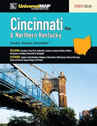 cincinnati oh and northern ky street atlas 1st edition kappa map group 0762580801, 978-0762580804