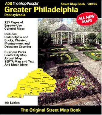 adc greater philadelphia pennsylvania street map book 1st edition the map people adc 0875303854,