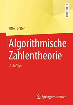 algorithmische zahlentheorie 1st edition otto forster 3658065397, 978-3658065393