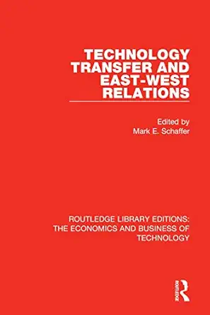 technology transfer and east west relations 1st edition mark schaffer 0815360576, 978-0815360575