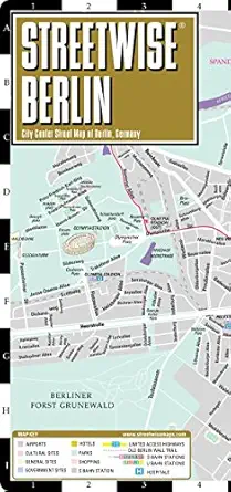 streetwise berlin map laminated city center street map of berlin germany folding pocket size travel map with