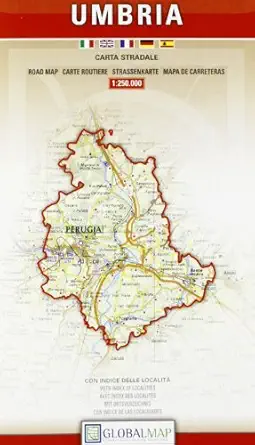 umbria carta stradale 1st edition litografia artistica cartografica 8879148850, 978-8879148856