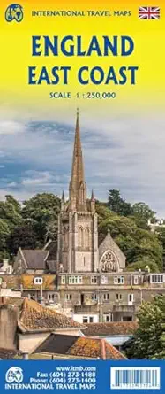 england east coast travel map 1 250k 2025 edi 1st edition itmb publishing ltd 1771292725, 978-1771292726