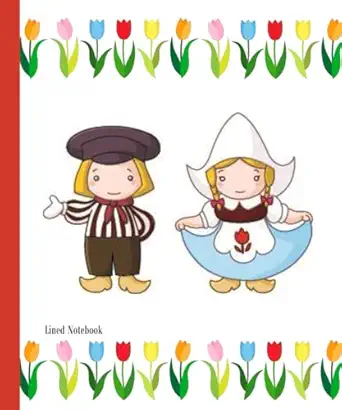lined notebook compact notebook the netherlands dutch boy and dutch girl tulips design 80 pages 5 x 6 1st