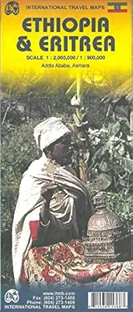ethiopia and eritrea travel map 1 2m/900k itm 1st edition itmb publishing ltd 1553415388, 978-1553415381
