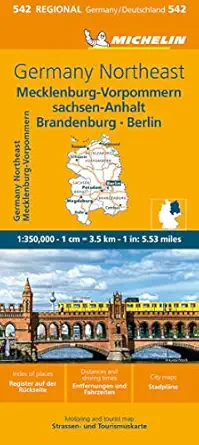 germany northeast map 542 mecklenburg vorpommern sachsen anhalt brandenburg berlin 1st edition michelin