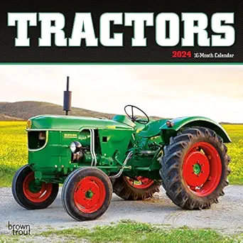 tractors 2024 7 x 14 inch monthly mini wall calendar browntrout farm rural country machinery 1st edition