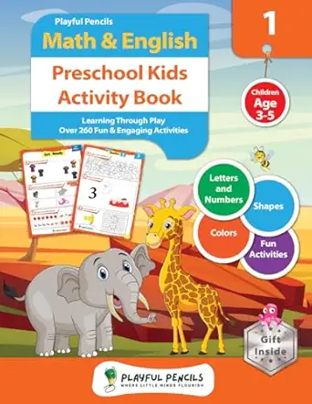 playful pencils math and english preschool kids activity book learning through play over 260 fun and engaging