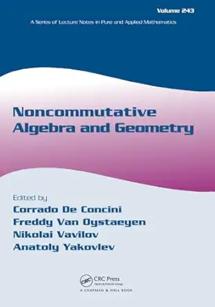 noncommutative algebra and geometry 1st edition corrado de concini ,freddy van oystaeyen ,nikolai vavilov