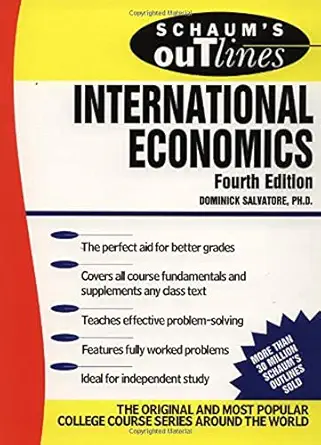 schaums outline of international economics 1st edition dominick salvatore 0070549508, 978-0070549500