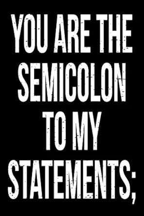 gift notebook for computer programmers and developers blank ruled journal semicolon to my statements medium