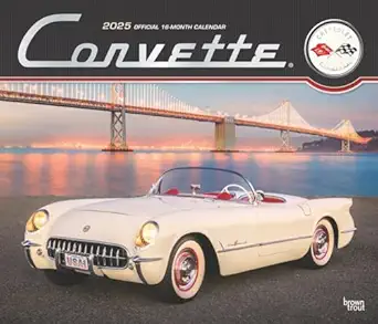 corvette official 2025 14 x 24 inch monthly deluxe wall calendar foil stamped cover plastic free browntrout