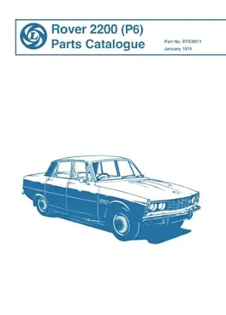 rover 2200 parts catalogue rtc9011 1st edition the rover co ltd 1855201518, 978-1855201514