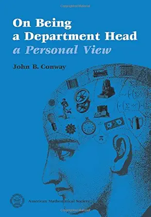 on being a departmental head a personal view 1st edition john b conway 0821806157, 978-0821806159