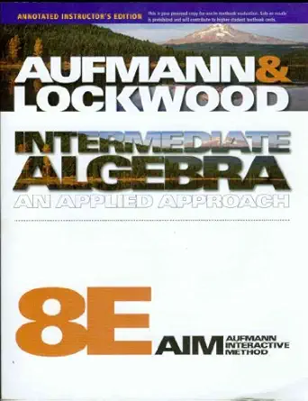 aie intermediate algebra 8e 1st edition aufmann lockwood 1439048436, 978-1439048436