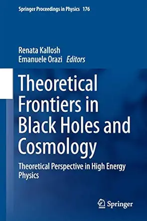 theoretical frontiers in black holes and cosmology theoretical perspective in high energy physics 1st edition