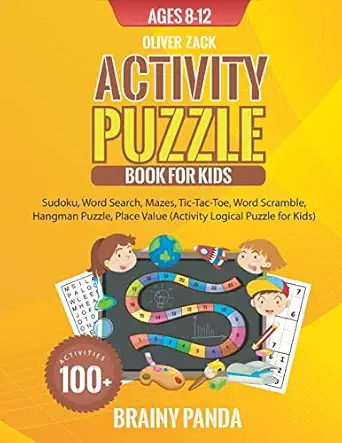 activity puzzle book for kids ages 8 12 1st edition brainy panda ,oliver zack 1956223746, 978-1956223743