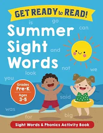 get ready to read summer sight words and phonics activity book summer learning beginner readers preschool