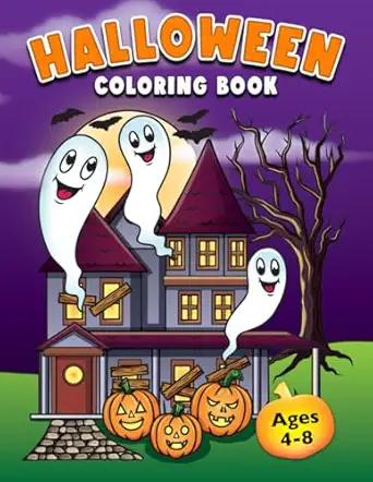 halloween coloring book for kids ages 4 8 with spooky cute halloween designs to colour for boys and girls 1st