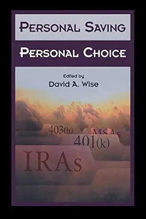 personal saving personal choice 1st edition david wise 0817997121, 978-0817997120
