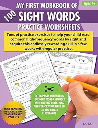 my first workbook of 100 sight words practice worksheets reproducible activity sheets to learn reading