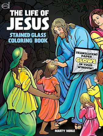 the life of jesus stained glass coloring book 1st edition marty noble 0486841952, 978-0486841953