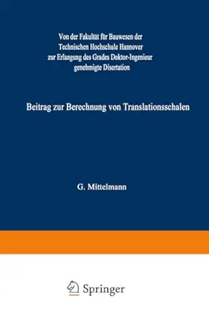 beitrag zur berechnung von translationsschalen von der fakulta t fa 1/4r bauwesen der technischen hochschule