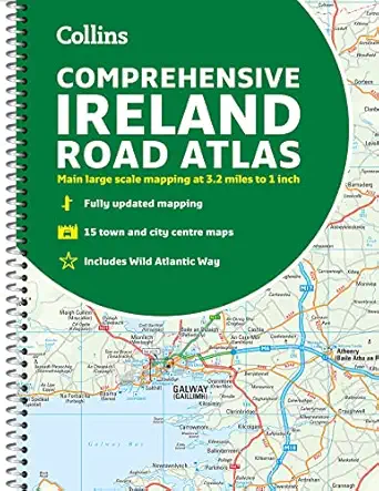 comprehensive road atlas ireland 1st edition collins maps 0008412812, 978-0008412814