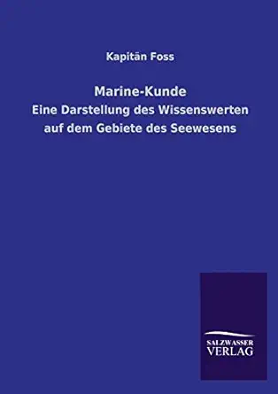marine kunde 1st edition kapitan foss 3846036153, 978-3846036150