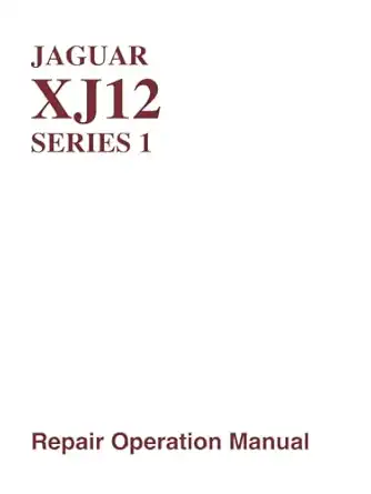 jaguar xj12 series 1 repair operation manual e172/1 1st edition jaguar land rover limited 1783180412,