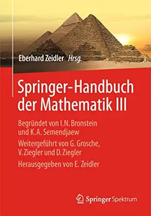 springer handbuch der mathematik iii begra 1/4ndet von i n bronstein und k a semendjaew weitergefa 1/4hrt von