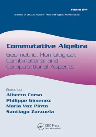 commutative algebra 1st edition alberto corso ,philippe gimenez ,maria vaz pinto ,santiago zarzuela