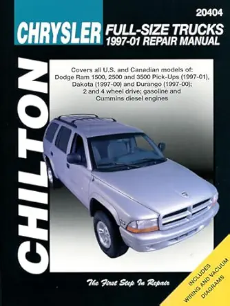 chilton chrysler full size trucks 1997 01 repair manual covers all u s and can 1st edition chilton