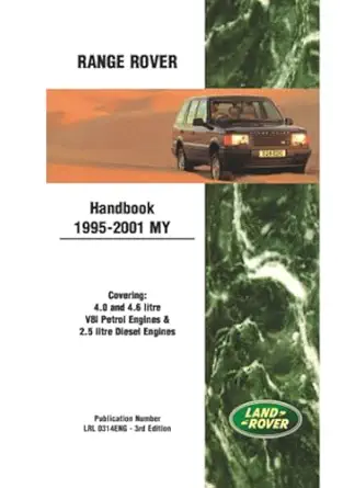 range rover handbook 1995 2001 my lrl0314eng/3 1st edition jaguar land rover limited 1855208733,