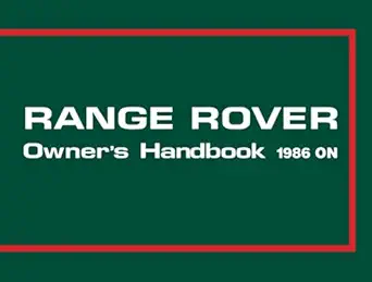 range rover 1986 on owners handbook publication part no lsm 129 1st edition jaguar land rover limited