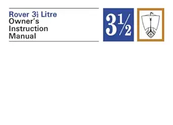 rover 3 1/2 litre owners instruction manual part no 605214 1st edition rover cars ltd 1855204274,