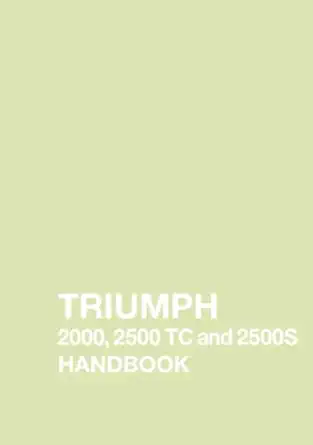 triumph 2000 2500 tc and 2500s handbook akm   2 1st edition triumph cars ltd 1855202786, 978-1855202788