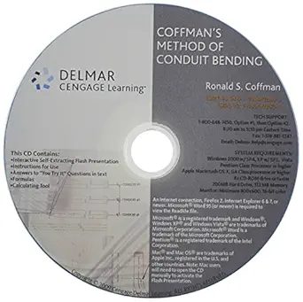 student cd for coffmans method of conduit bending 1st edition ronald s coffman 1111536325, 978-1111536329