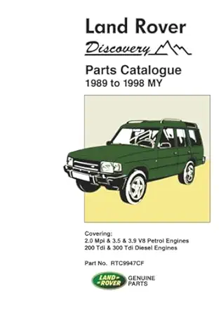 land rover discovery parts catalogue 1989 1998 my 1st edition jaguar land rover limited 1855206145,