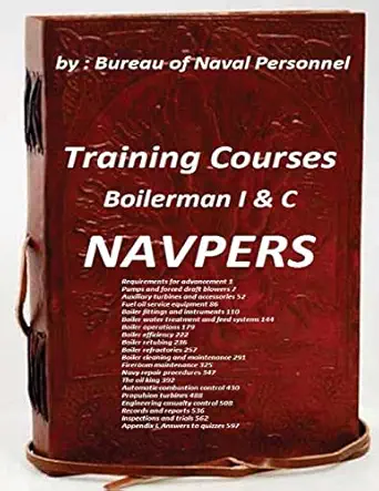 training courses boilerman i and c navpers 1st edition bureau of naval personnel 1522832513, 978-1522832515