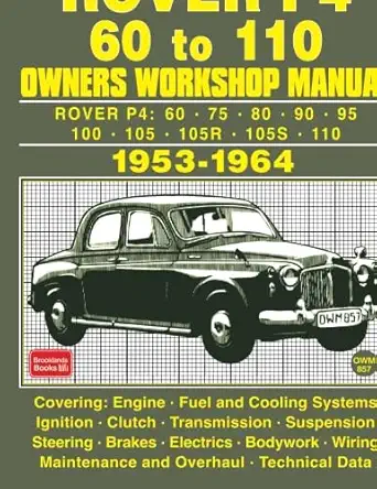 rover p4 60 to 110 1953 1964 owners workshop manual 1st edition autobooks ltd 1783181435, 978-1783181438