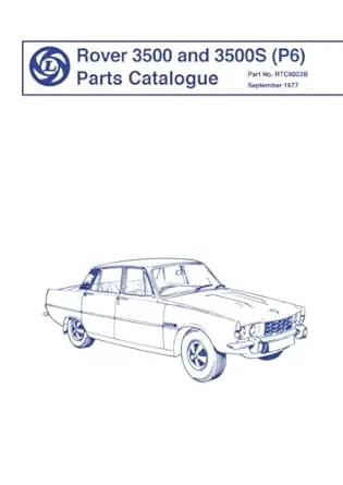 rover 3500 and 3500s parts catalogue rtc9022b 1st edition rover cars ltd 1870642406, 978-1870642408