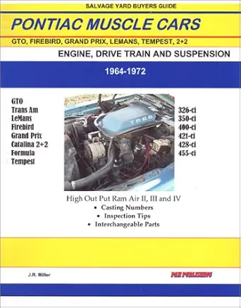 salvage yard buyers guide pontiac muscle cars engine drive train and suspension 1st edition j r miller