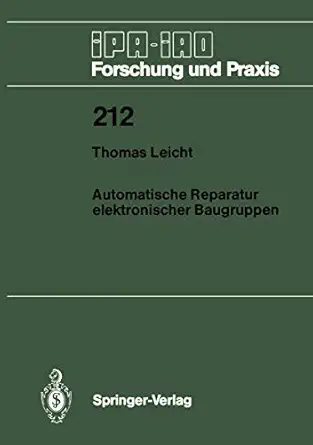automatische reparatur elektronischer baugruppen 1st edition thomas leicht 3540590153, 978-3540590156