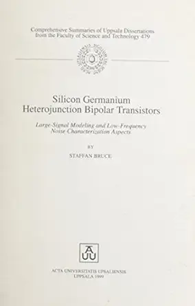 silicon germanium heterojunction bipolar transistors large signal modeling and low frequency noise