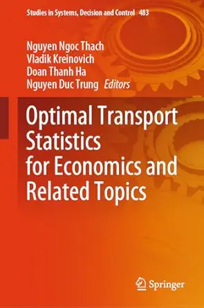 optimal transport statistics for economics and related topics 1st edition nguyen ngoc thach ,vladik